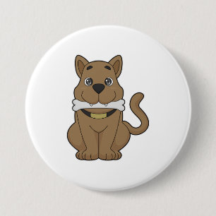 Badge Rond 7,6 Cm Os de chien