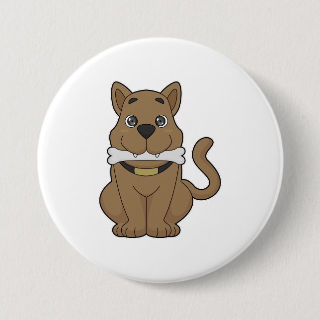 Badge Rond 7,6 Cm Os de chien (Devant)