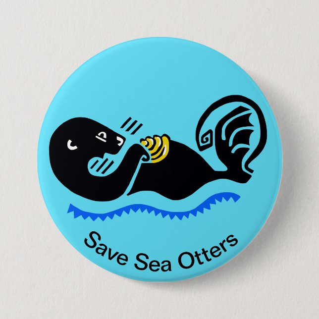 Badge Rond 7,6 Cm Otter - bouton (Devant)