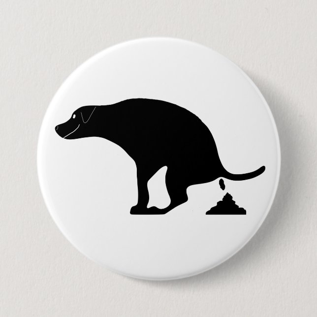 Badge Rond 7,6 Cm Oups ! Pris dans l'acte balancer le chien (Devant)