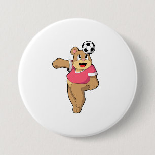 Badge Rond 7,6 Cm Ours comme joueur de football avec Soccer.PNG