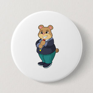 Badge Rond 7,6 Cm Ours comme marié avec costume