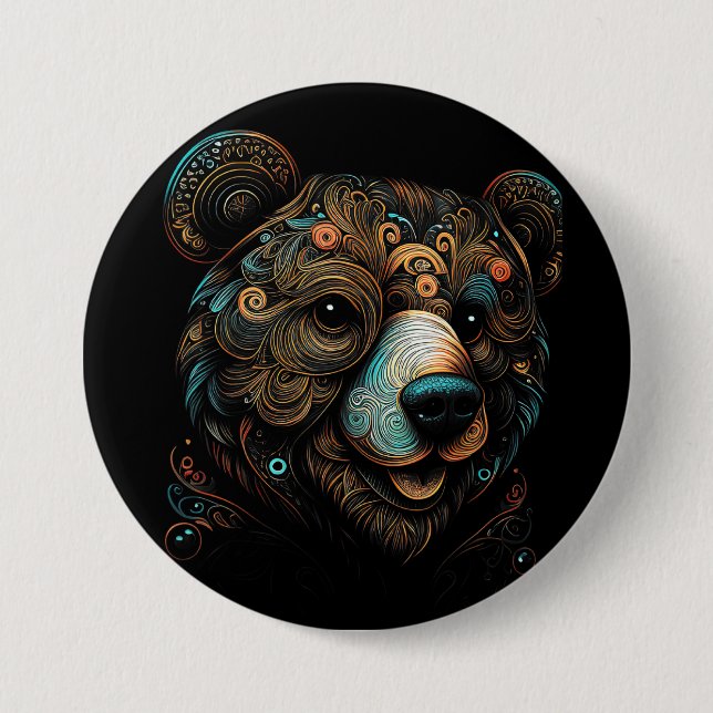 Badge Rond 7,6 Cm Ours faune (Devant)