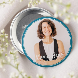 Badge Rond 7,6 Cm Ours Mama encadré Photo simple moderne