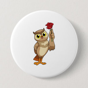 Badge Rond 7,6 Cm Owl