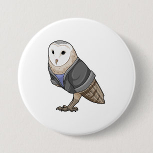 Badge Rond 7,6 Cm Owl comme secrétaire
