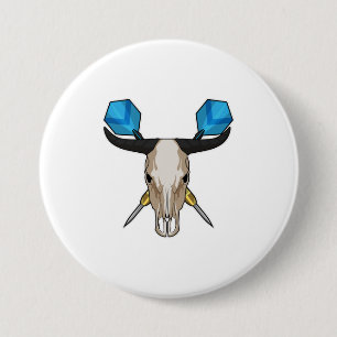 Badge Rond 7,6 Cm Ox aux fléchettes avec fléchette