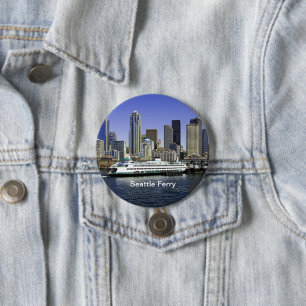 Badge Rond 7,6 Cm Pacific Northwest Seattle Ferry & Builds