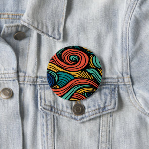 Badge Rond 7,6 Cm Paisley haché