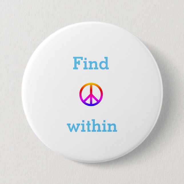Badge Rond 7,6 Cm Paix  (Devant)