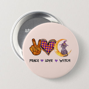Badge Rond 7,6 Cm Paix, Amour, Sorcière
