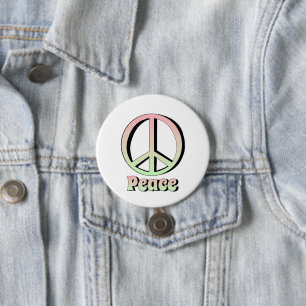 Badge Rond 7,6 Cm Paix (Pastel)