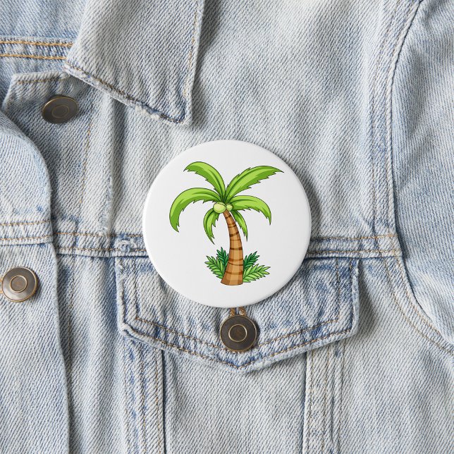 Badge Rond 7,6 Cm Palm Tree Beach Tropical et Ile Vibes (Créateur téléchargé)