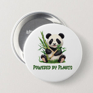 Badge Rond 7,6 Cm Panda Bear alimenté par des plantes