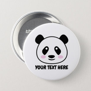 Badge Rond 7,6 Cm Panda bear cartoon buttons with custom text