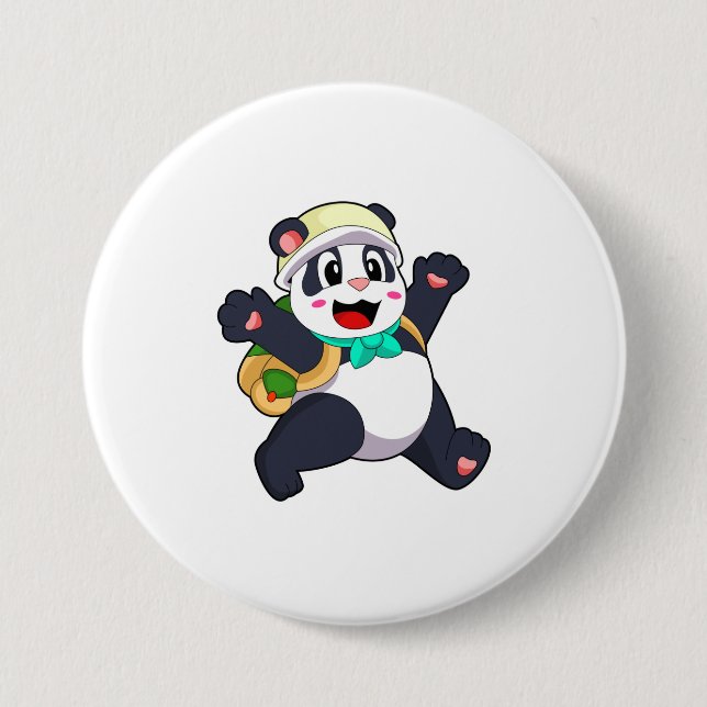 Badge Rond 7,6 Cm Panda comme étudiant (Devant)
