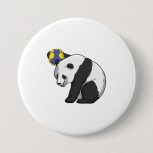 Badge Rond 7,6 Cm Panda dans les sports de handball