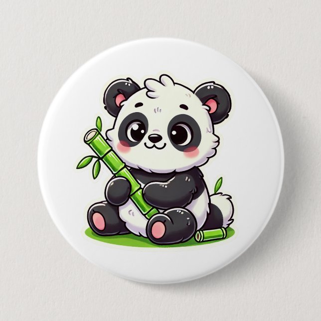 Badge Rond 7,6 Cm Panda | Ivaniby (Devant)