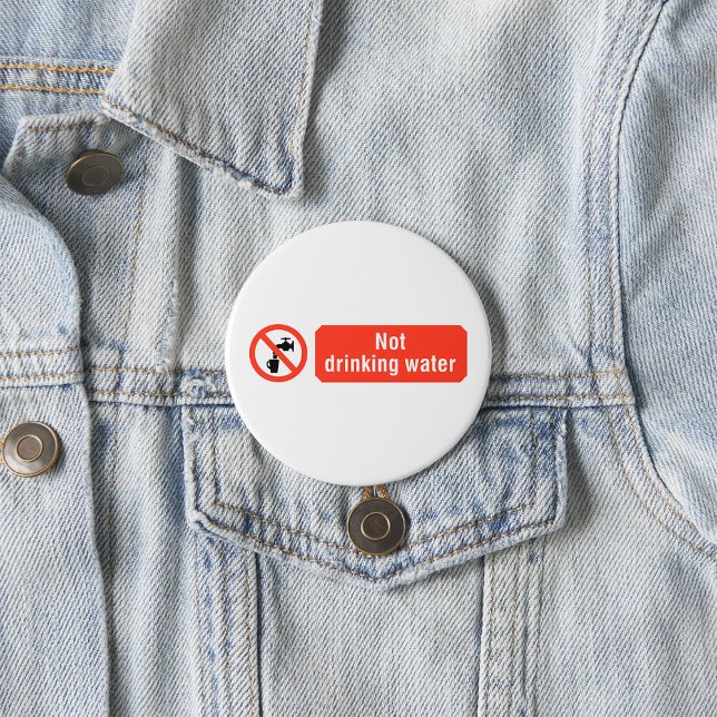 Badge Rond 7,6 Cm Panneau de sécurité pour eau non potable (Créateur téléchargé)