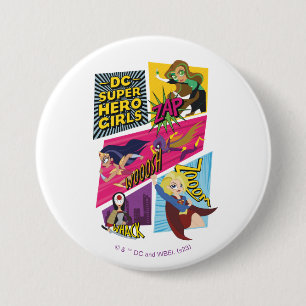 Badge Rond 7,6 Cm Panneaux d'action pour filles Super Hero DC