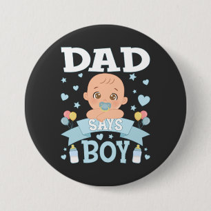 Badge Rond 7,6 Cm Papa dit Grossesse Garçon rose ou bleu rond