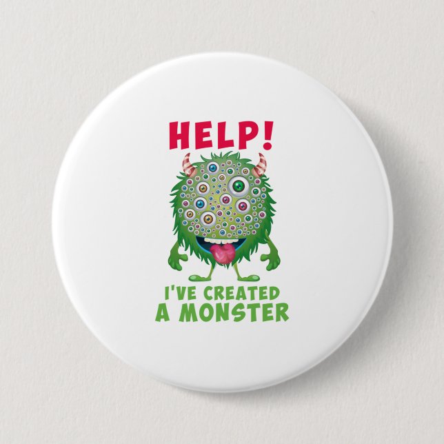 Badge Rond 7,6 Cm Papa du garçon d'anniversaire Help Ive Created Mon (Devant)
