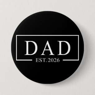 Badge Rond 7,6 Cm Papa Est 2026