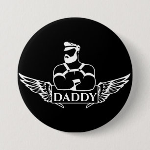 Badge Rond 7,6 Cm Papa (Motard/Cuir) 