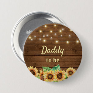 Badge Rond 7,6 Cm Papa sera nouveau Père Baby shower de tournesol