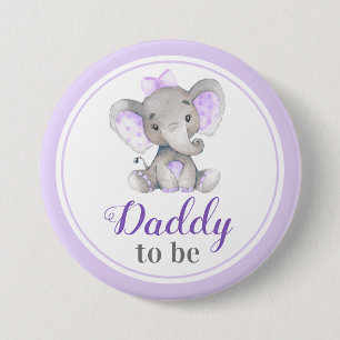 Badge Rond 7,6 Cm Papa sera nouveau Père Papa Baby shower Elephant