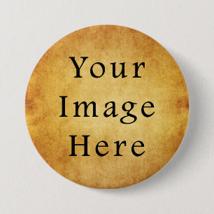 Badge Rond 7,6 Cm Papier de parachutage d'or de récolte Vintage