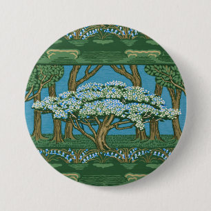Badge Rond 7,6 Cm Papier peint vintage arbre de mai de Walter Crane