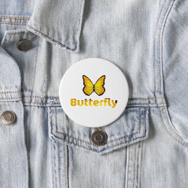 Badge Rond 7,6 Cm Papillon (En situation)