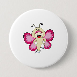 Badge Rond 7,6 Cm Papillon avec costume