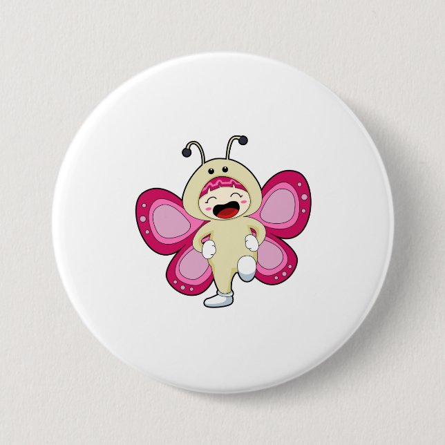 Badge Rond 7,6 Cm Papillon avec costume (Devant)