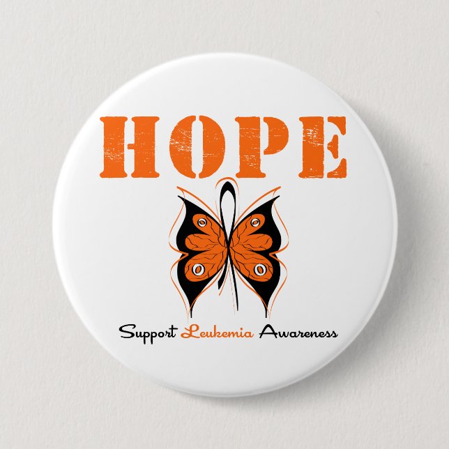 Badge Rond 7,6 Cm Papillon Leukemia Hope (Devant)