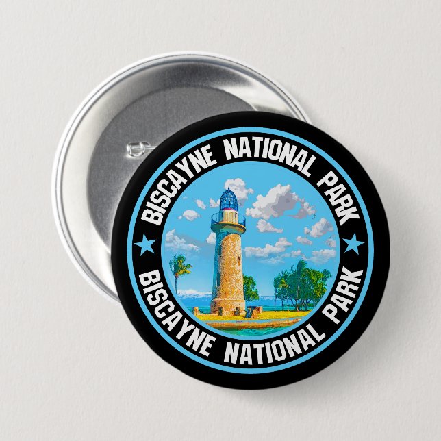 Badge Rond 7,6 Cm Parc national de Biscayne (Devant & derrière)