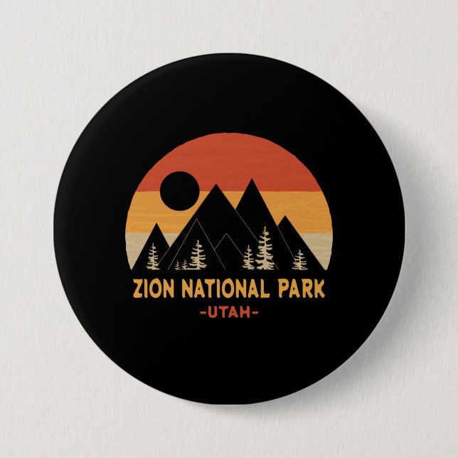Badge Rond 7,6 Cm Parc national de Zion (Devant)