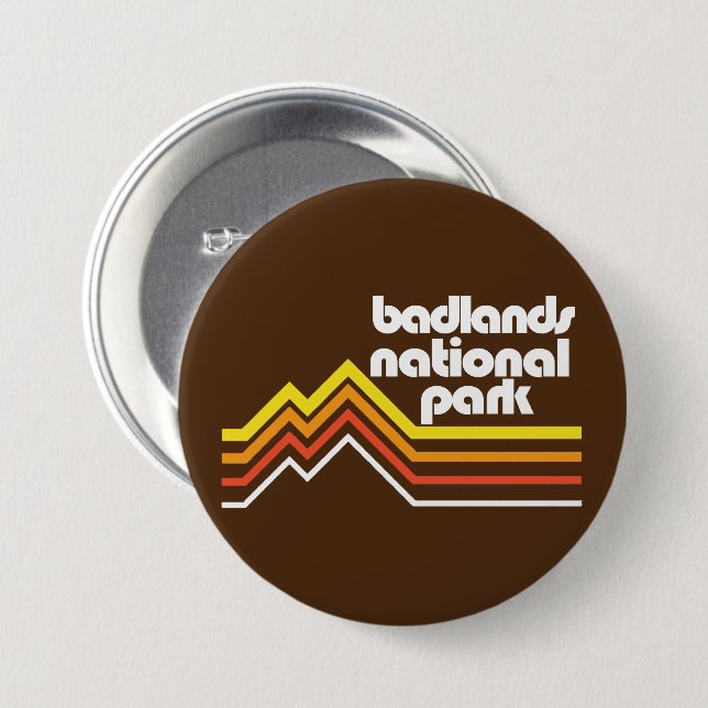 Badge Rond 7,6 Cm Parc national des Badlands (Devant & derrière)
