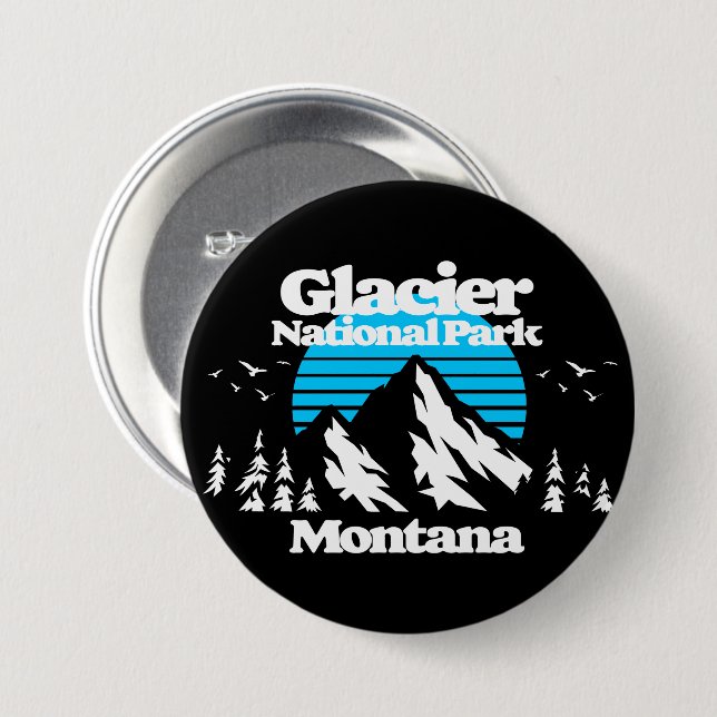 Badge Rond 7,6 Cm Parc national du Glacier (Devant & derrière)