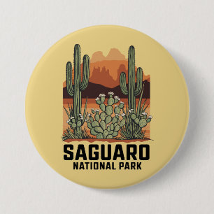 Badge Rond 7,6 Cm Parc national du Saguaro Cactus