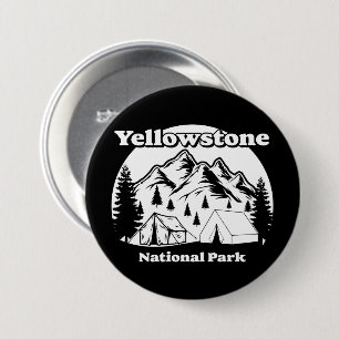 Badge Rond 7,6 Cm Parc national vintage Yellowstone