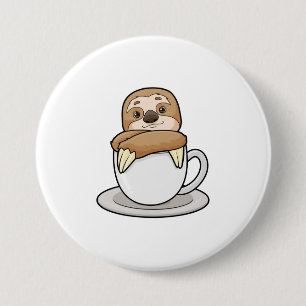 Badge Rond 7,6 Cm Parcelle avec la coupe du café