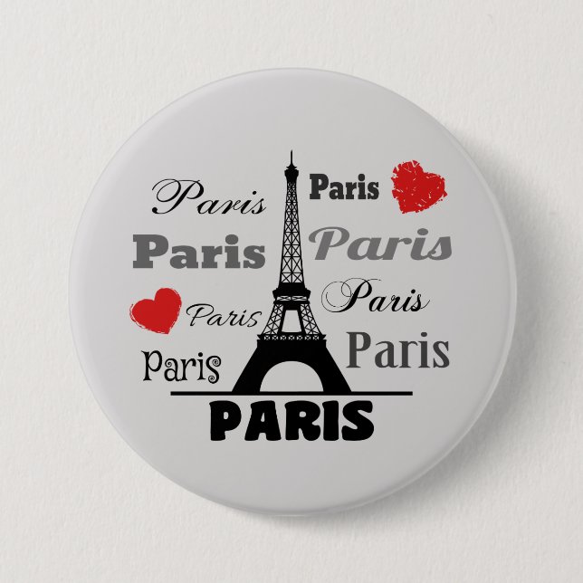 Badge Rond 7,6 Cm Paris (Devant)