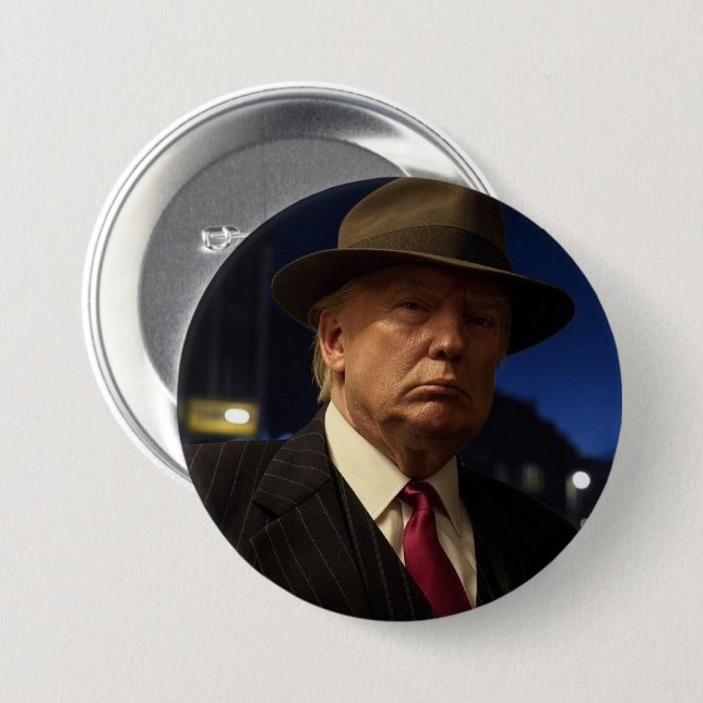 Badge Rond 7,6 Cm Parrain de l'Amérique Don J. Trump (Devant & derrière)