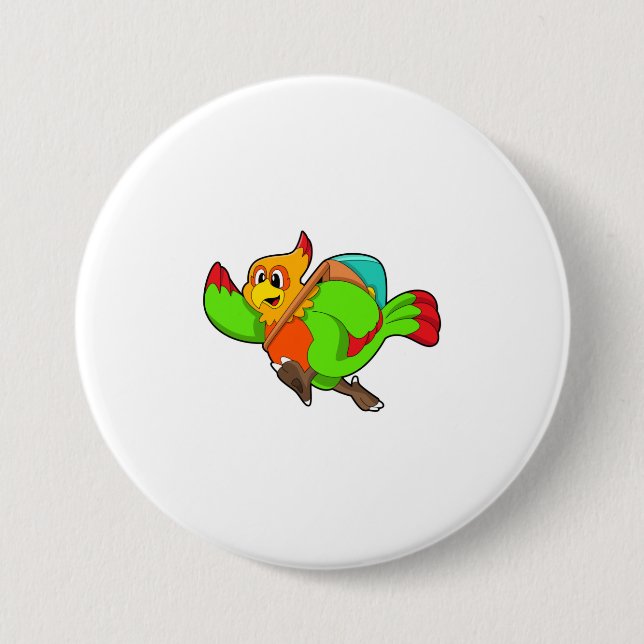 Badge Rond 7,6 Cm Parrot as Hiker (Devant)