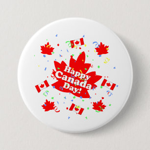 Badge Rond 7,6 Cm Partie heureuse de jour du Canada
