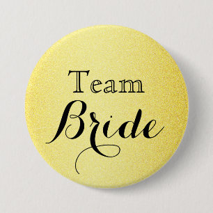 Badge Rond 7,6 Cm Parties scintillant d'or Faux Foil Mariage Team Br