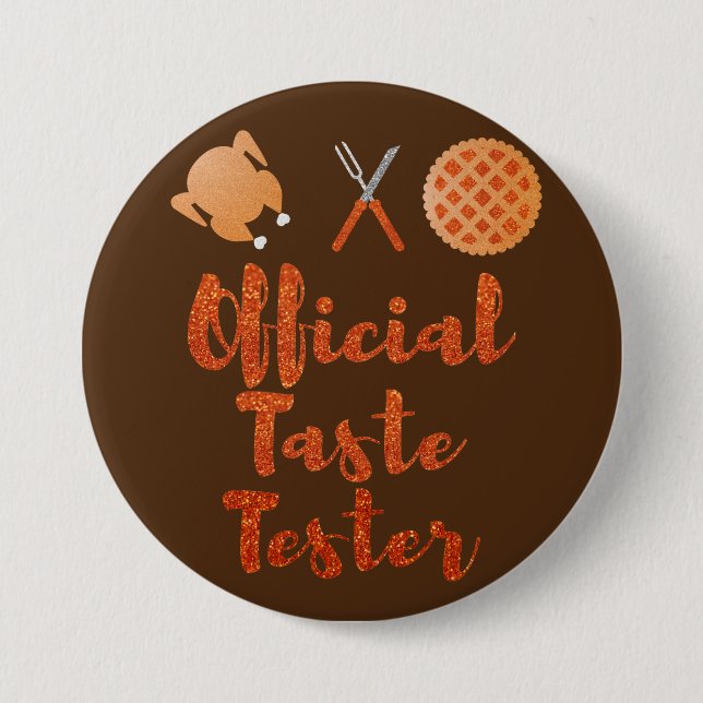 Badge Rond 7,6 Cm Parties scintillant officielle Taste Tester Thanks (Devant)