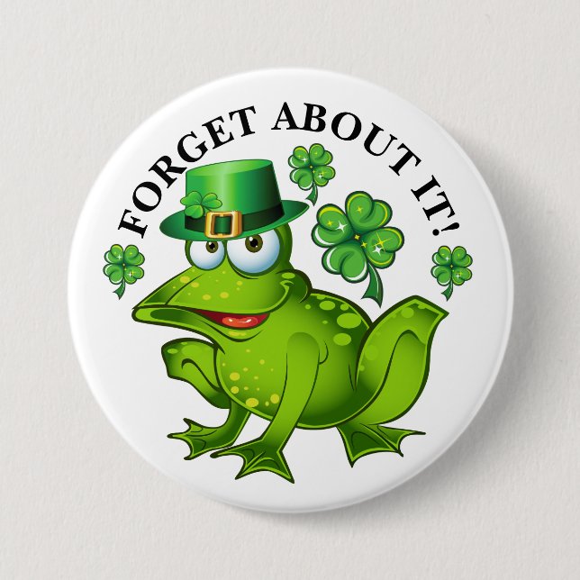 Badge Rond 7,6 Cm Pas de grenouille Baiser St. Patrick's Day Button (Devant)